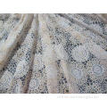 White Cotton Polyester Lace Fabric Thick Geometric Burnout
